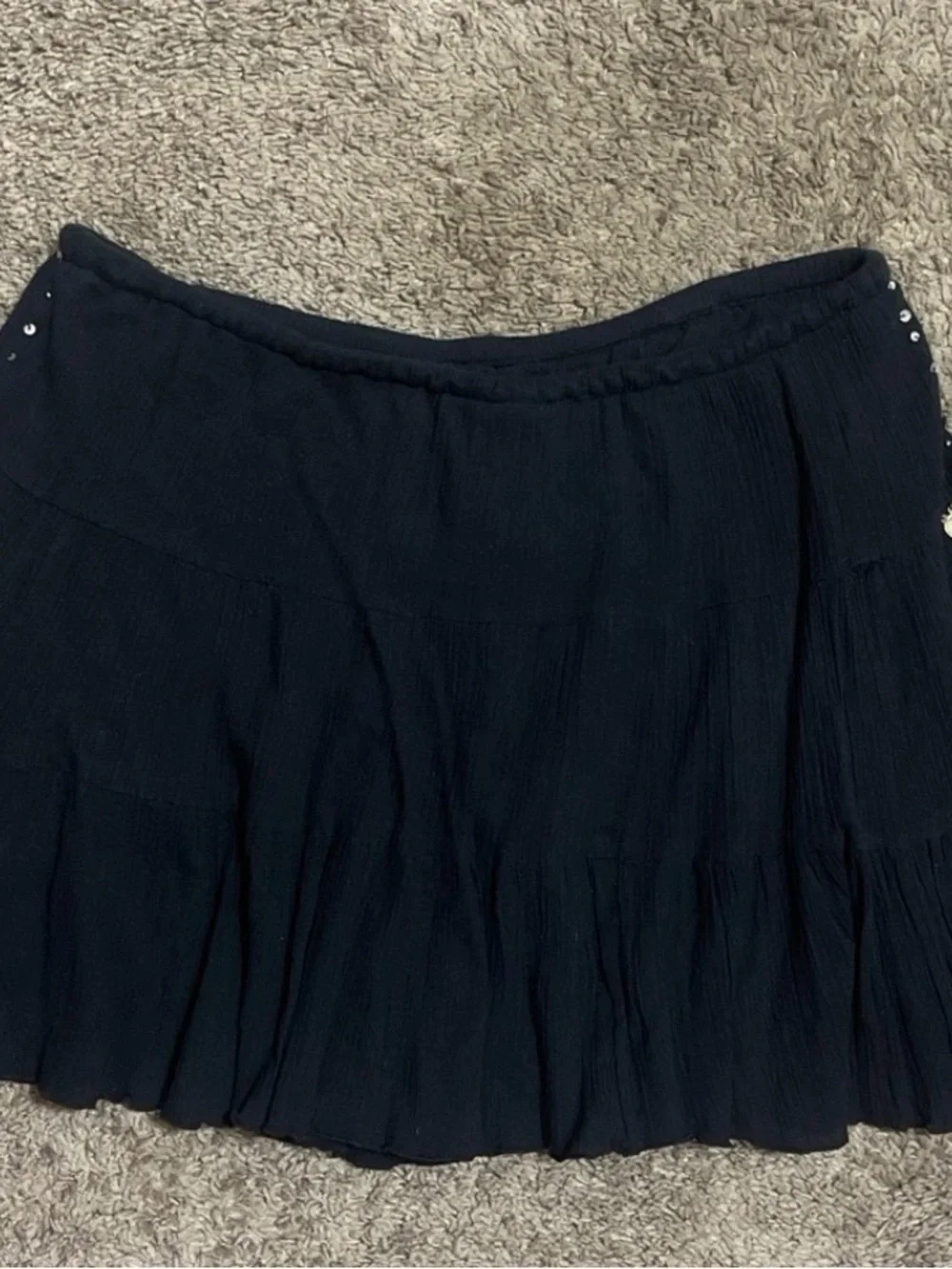 Black Tiered Mini Skirt